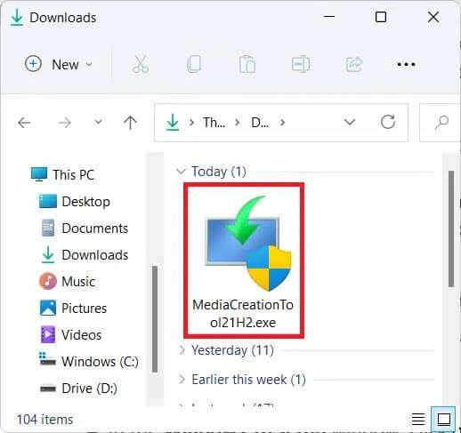 downloaded-exe-file-in-file-explorer-518x487 كيفية الرجوع إلى إصدار أقدم من Windows 11 إلى Windows 10