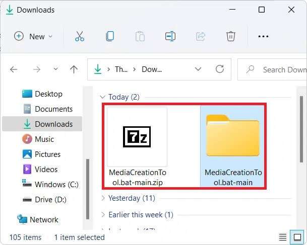 downloaded-zip-file-with-extracted-folder-609x487 إصلاح خطأ التحديث 0x80888002 على Windows 11