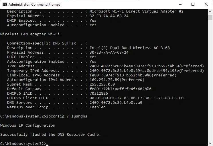 enter-the-following-command-and-hit-enter-ipconfi-744x512 إصلاح خطأ عدم وجود تكوين IP صالح في Ethernet