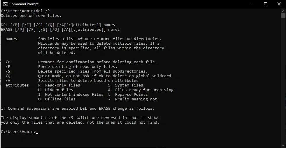 execute-del-to-know-more-information-on-the-del-c-981x510 كيفية حذف المجلدات والمجلدات الفرعية في PowerShell