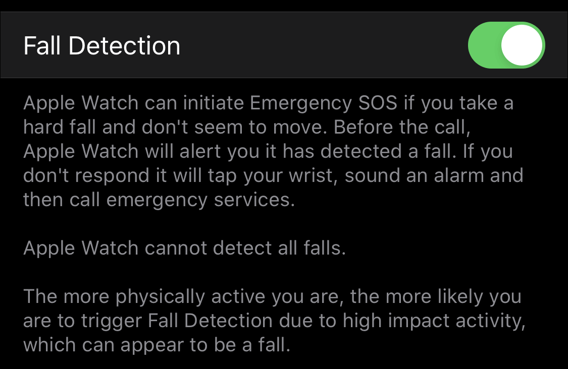 fall_detect 20 نصيحة وحيلة لساعة Apple Watch يجب أن تعرفها