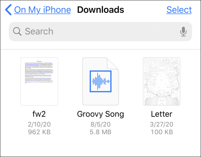 files_downloads_view كيفية البحث عن الملفات التي تم تنزيلها على جهاز iPhone أو iPad