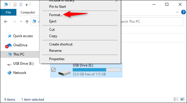 format كيفية مسح محرك أقراص على نظام التشغيل Windows 10 أو Windows 11