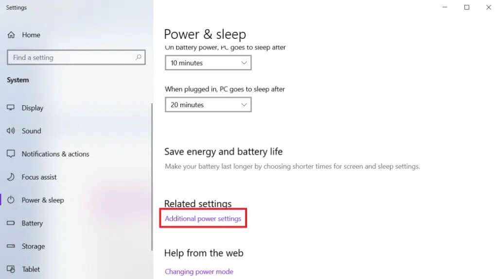 go-to-additional-power-settings-under-related-sett-1024x575-1-1024x575 إصلاح مشكلة عدم عمل محول Wi-Fi في Windows 10