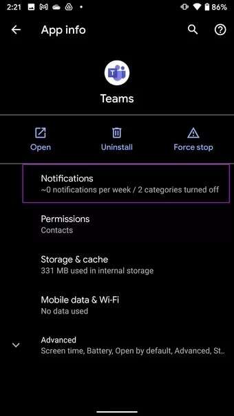 go-to-teams-notifications-menu_7c4a12eb7455b3a1ce1ef1cadcf29289-340x605 أفضل 8 طرق لإصلاح عدم عمل إشعارات Microsoft Teams على Android