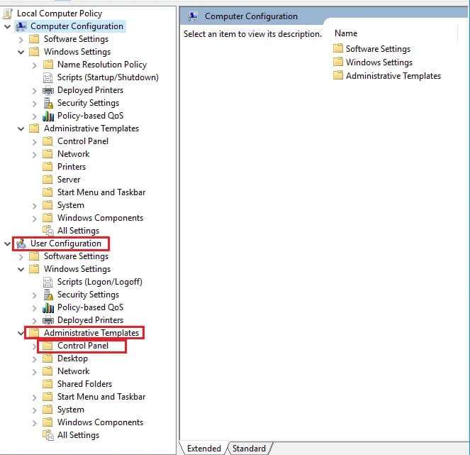 go-to-the-following-path-user-configuration-admini-663x641 كيفية تحويل الشاشة إلى الأبيض والأسود في Windows 10