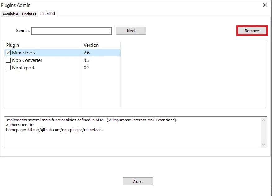 go-to-the-installed-tab-and-select-the-plugins-to-877x633 كيفية إضافة البرنامج المساعد Notepad ++ على Windows 10