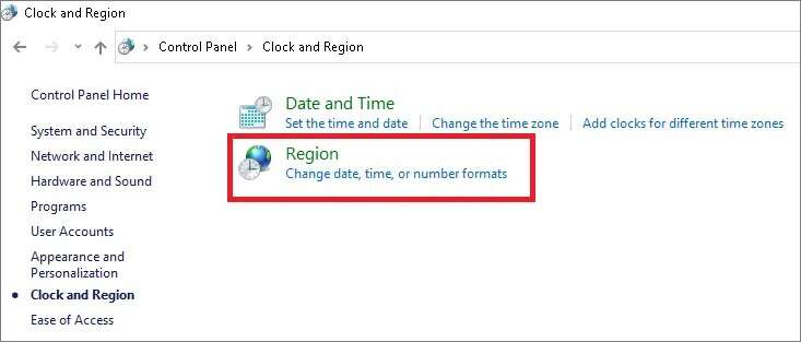 here-click-on-region-as-shown-here--733x313 إصلاح عدم عمل أداة إنشاء وسائط Windows