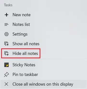 hide-all-notes-in-sticky-notes-context-menu-Copy-362x368 كيفية استخدام Sticky Notes في Windows 11