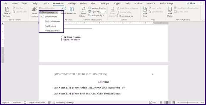 how to create and insert footnotes and endnotes in Microsoft Word step 9 935adec67b324b146ff212ec4c69054f 700x356 - كيفية إنشاء وإدراج الهوامش والتعليقات الختامية في Microsoft Word