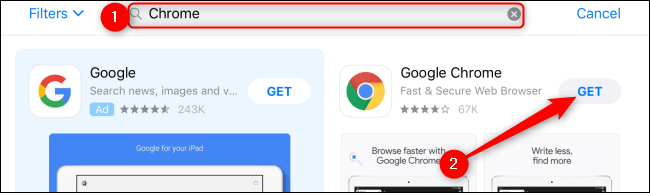 iOS-App-Store كيفية تثبيت أو إلغاء تثبيت متصفح Google Chrome