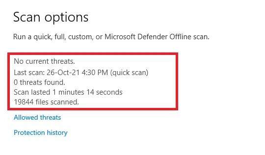 if-you-do-not-have-any-threats-in-your-system-the-540x316 إصلاح عدم عمل أداة إنشاء وسائط Windows