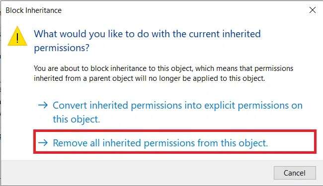 in-the-block-inheritance-pop-up-choose-remove-all-650x375 كيفية تعطيل أداة مراسل برامج Google