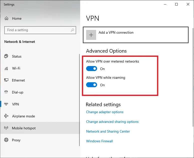 in-the-settings-window-disconnect-the-active-vpn-777x634 إصلاح عدم عمل أداة إنشاء وسائط Windows