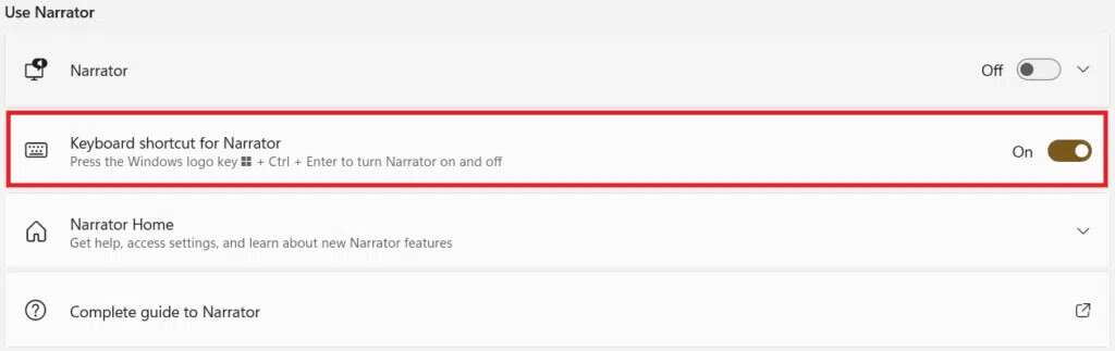 keyboard-shortcut-for-narrator-1024x323-1-1024x323 كيفية تمكين تنبيه Narrator Caps Lock في Windows 11
