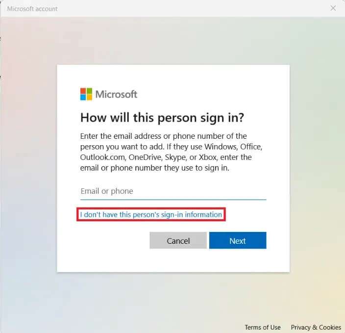 microsoft-account-window-704x679 كيفية إنشاء حساب محلي في Windows 11