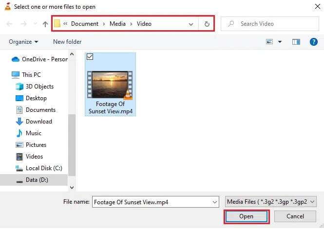 navigate-to-your-media-file-in-file-explorer-clic-665x471 كيفية قص الفيديو في Windows 10 باستخدام VLC