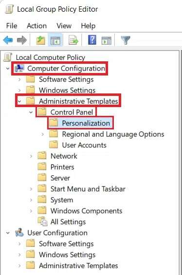 navigation-pane-in-local-group-policy-editor-374x565 كيفية تعطيل قفل الشاشة في Windows 11