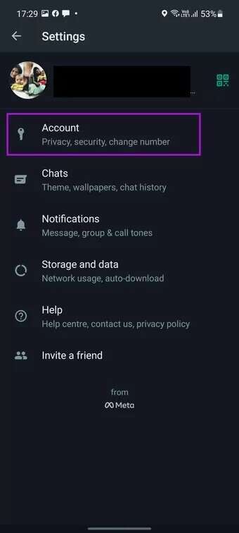 open-account-menu_7c4a12eb7455b3a1ce1ef1cadcf29289-340x756 كيفية تمكين الرسائل ذاتية الاختفاء في WhatsApp