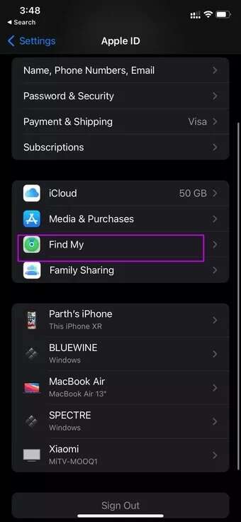 open-find-my-in-settings_7c4a12eb7455b3a1ce1ef1cadcf29289-340x736 كيفية تتبع موقع أفراد العائلة على iPhone