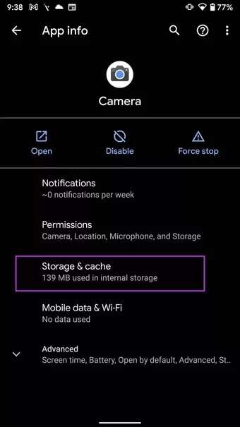open-storage-and-cache-menu-fix-camera-not-working-on-android_7c4a12eb7455b3a1ce1ef1cadcf29289-340x605 أفضل 7 طرق لإصلاح عدم عمل تطبيق الكاميرا على Android