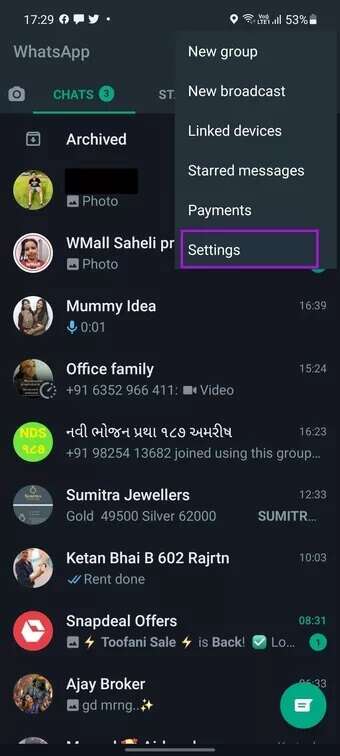 open-whatsapp-settings_7c4a12eb7455b3a1ce1ef1cadcf29289-340x756 كيفية تمكين الرسائل ذاتية الاختفاء في WhatsApp
