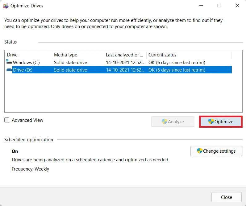 optimize-drives-window-797x668 طرق لتسريع Windows 11