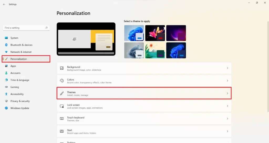 personalization-section-in-the-settings-app-1-1024x543-1-1024x543 كيفية استعادة رمز سلة المحذوفات المفقودة في Windows 11