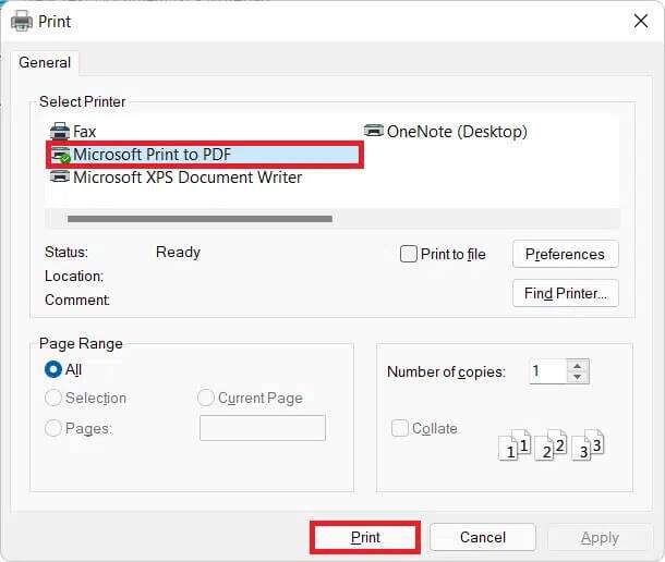 print-dialog-box-610x516 كيفية إنشاء ملف PDF في Windows 11