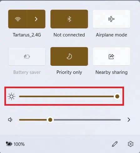 quick-settings-panel-447x491 كيفية تغيير سطوع الشاشة على Windows 11
