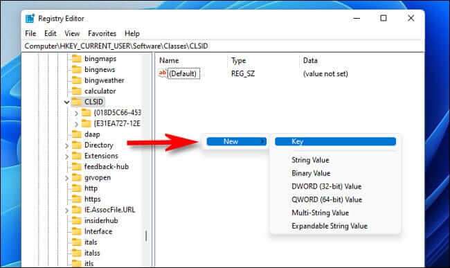 regedit_newkey_1-650x387 كيفية استعادة قوائم السياق القديمة في Windows 11