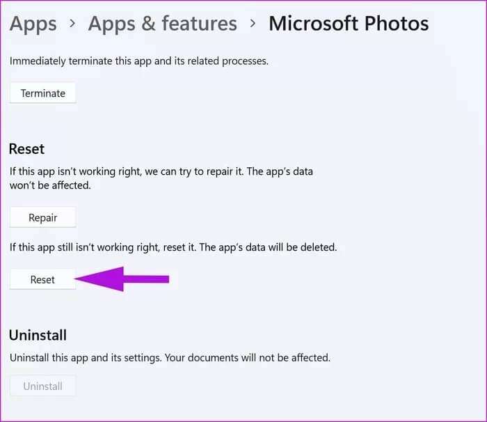 reset-microsoft-photos_935adec67b324b146ff212ec4c69054f-700x606 إصلاح عدم قدرة تطبيق Microsoft Photos على فتح الصور في Windows 10/11