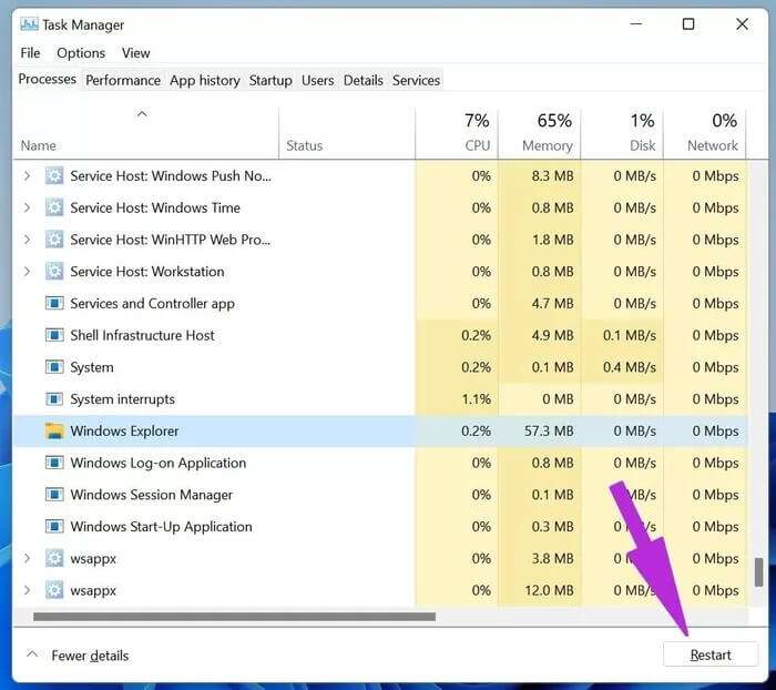 restart-windows-explorer-service_935adec67b324b146ff212ec4c69054f-700x622 أفضل 7 طرق لإصلاح عدم عمل قائمة ابدأ في Windows 11