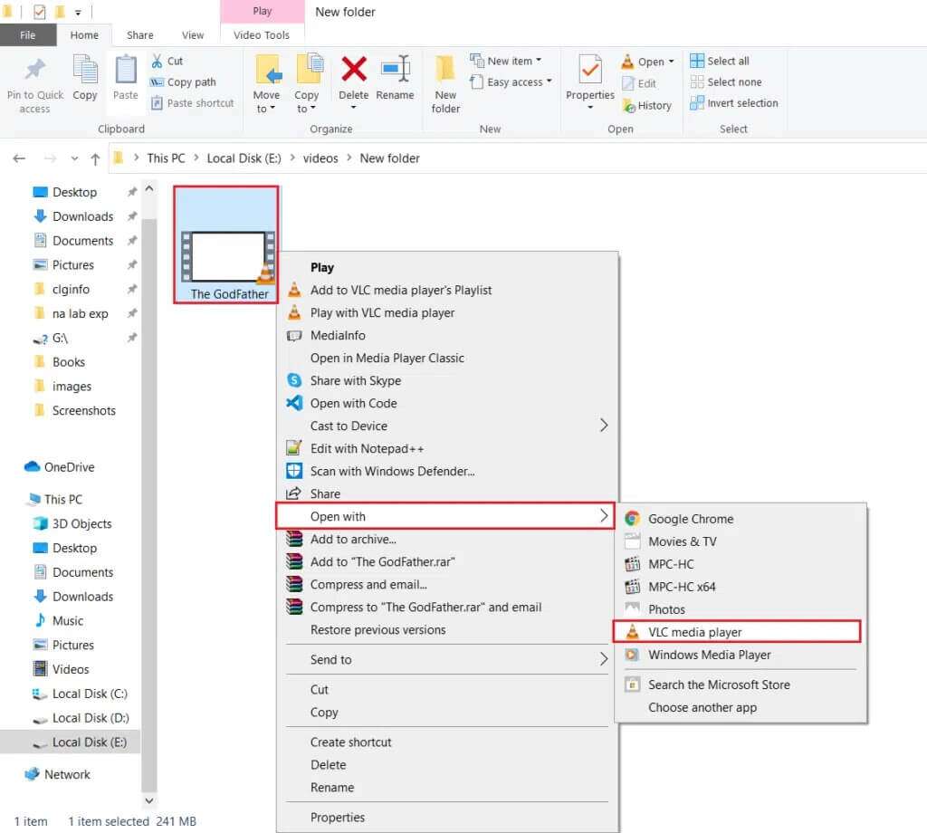 right-click-on-a-video-and-select-open-with-and-click-on-VLC-media-player-1024x920-1-1024x920 كيفية قص الفيديو في Windows 10 باستخدام VLC