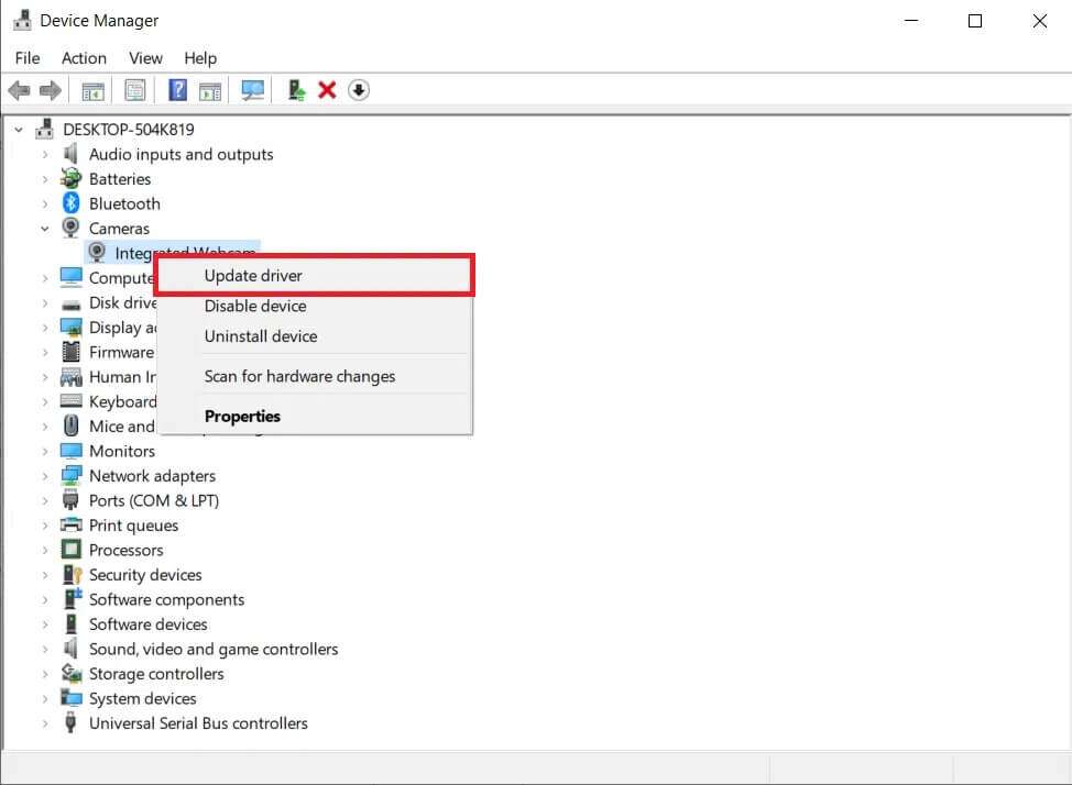 right-click-on-the-integrated-webcam-and-click-upd-974x714 إصلاح عدم اكتشاف كاميرا الكمبيوتر المحمول في Windows 10