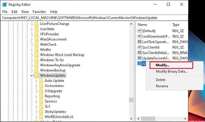 right-click-on-the-registry-created-and-select-mod-710x425 إصلاح عدم عمل أداة إنشاء وسائط Windows