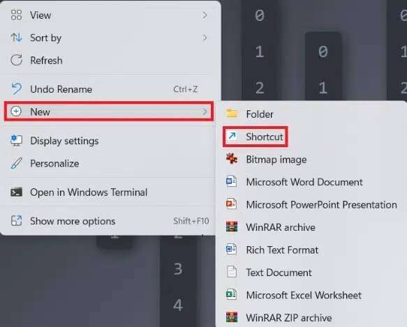 right context menu on desktop 583x469 - كيفية إيقاف تشغيل الكاميرا والميكروفون في Windows 11
