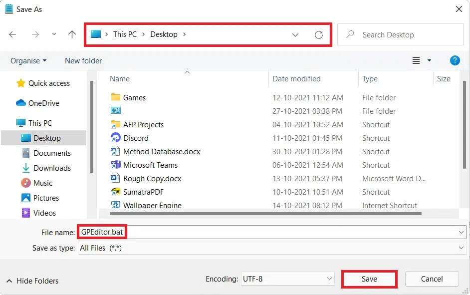 saving-the-script-as-batch-file-942x591 كيفية تمكين محرر نهج المجموعة في Windows 11 Home Edition