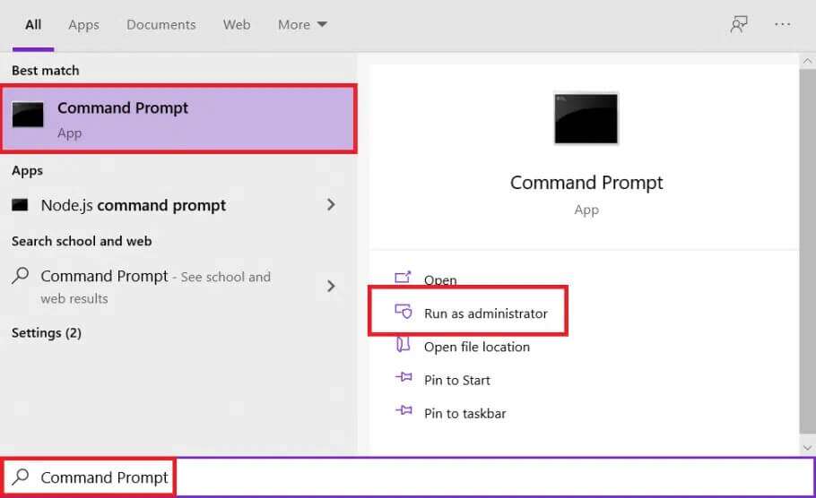 search-for-command-prompt-1-910x556 إصلاح خطأ عدم وجود تكوين IP صالح في Ethernet