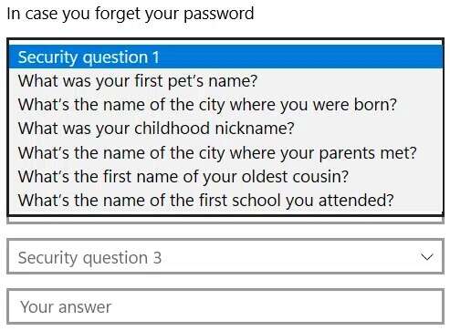 security-questions-493x363 كيفية إنشاء حساب محلي في Windows 11