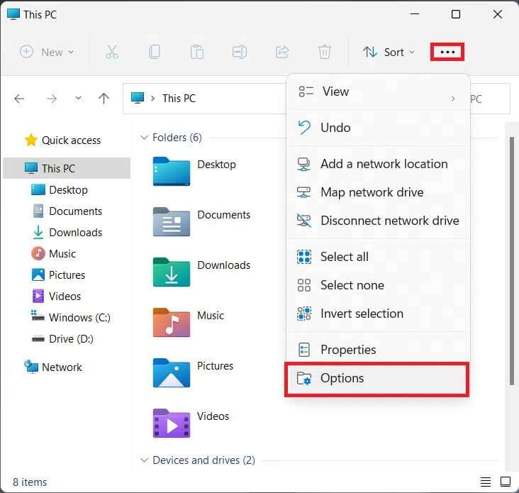 see-more-menu-in-file-explorer-732x695 كيفية تمكين أو تعطيل الوصول السريع في Windows 11