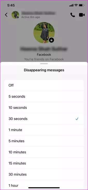 select-disappearing-message-timer_7c4a12eb7455b3a1ce1ef1cadcf29289-340x736 كيفية إرسال رسائل مختفية في Facebook Messenger