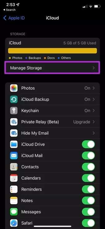select-manage-storage_7c4a12eb7455b3a1ce1ef1cadcf29289-340x736 أفضل 9 طرق لإصلاح عدم قيام iPhone بالنسخ الاحتياطي على iCloud