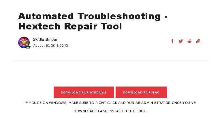 كيفية تنزيل أداة إصلاح Hextech - %categories
