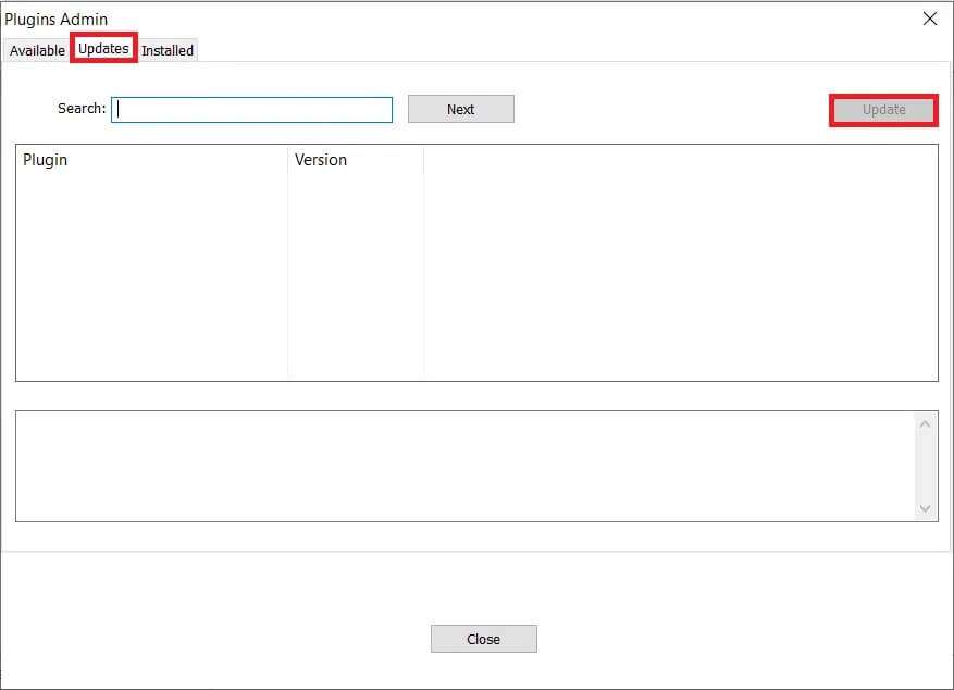 select-the-plugins-available-to-be-updated-click-877x634 كيفية إضافة البرنامج المساعد Notepad ++ على Windows 10