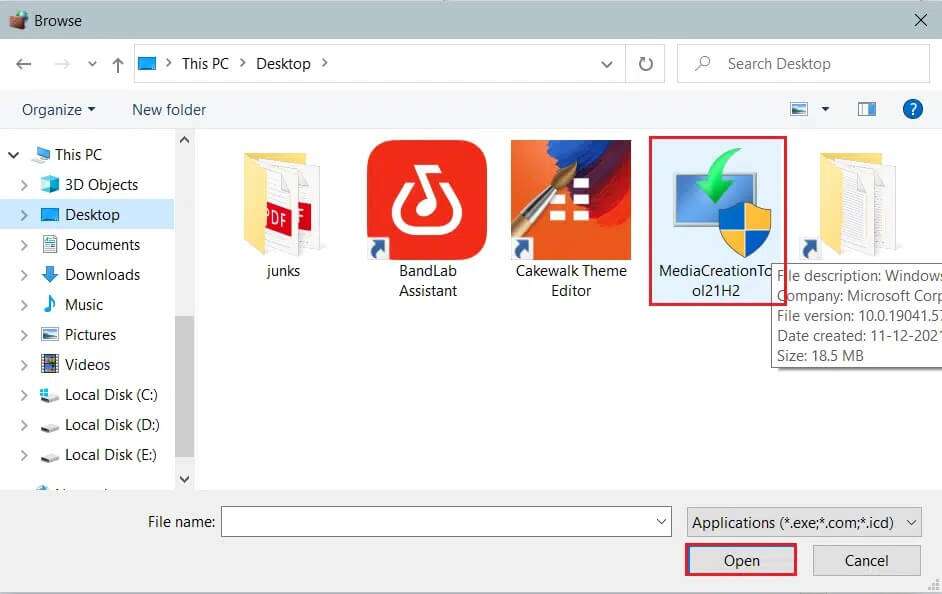 select-windows-media-creation-tool-in-browse-942x594 إصلاح عدم عمل أداة إنشاء وسائط Windows