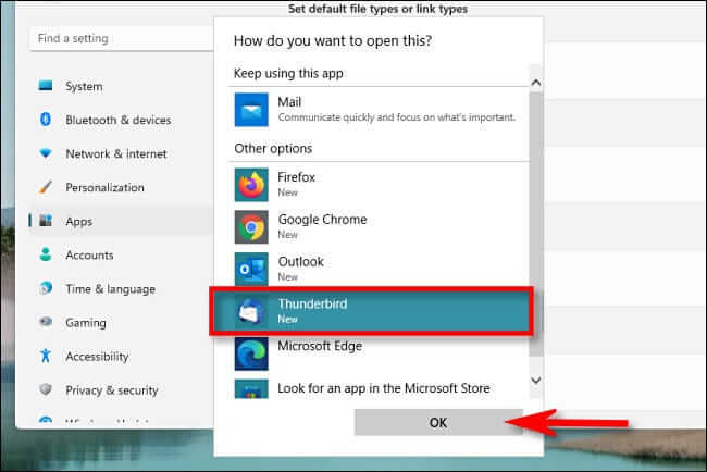 select_click_ok-650x434 كيفية تعيين تطبيق البريد الإلكتروني الافتراضي في Windows 11
