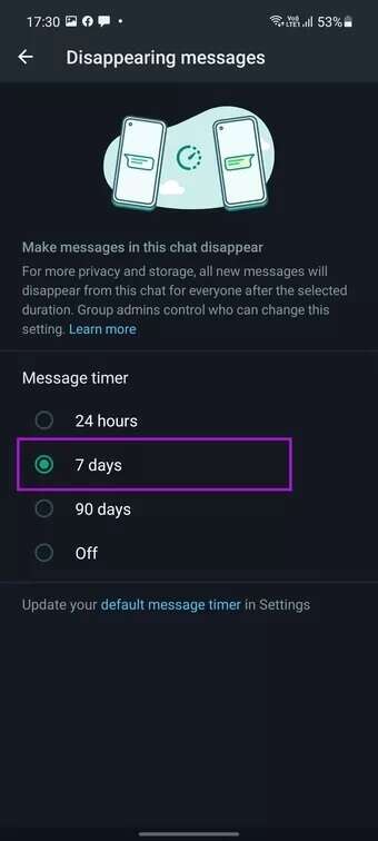 send-disappearing-messages-in-WhatsApp-groups_7c4a12eb7455b3a1ce1ef1cadcf29289-340x756 كيفية تمكين الرسائل ذاتية الاختفاء في WhatsApp