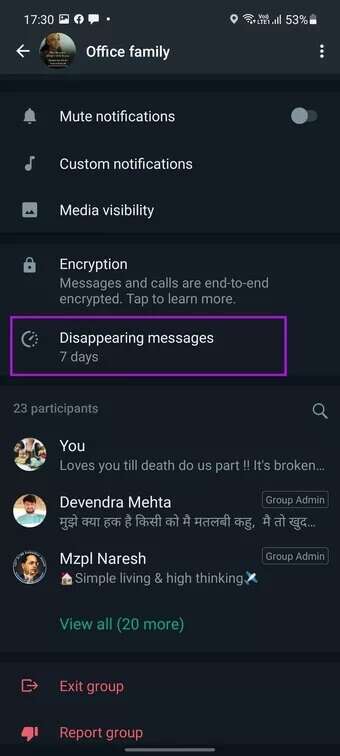 send-disappearing-messages-in-WhatsApp-in-groups_7c4a12eb7455b3a1ce1ef1cadcf29289-340x756 كيفية تمكين الرسائل ذاتية الاختفاء في WhatsApp