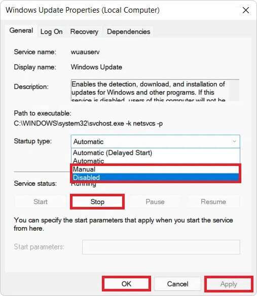 services-properties-dialog-box-1-507x585 كيفية تمكين أو تعطيل خدمة في Windows 11